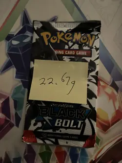 Heavy! 22.67g Pokemon TCG SV 10.5 Black Bolt Booster Pack Sealed! - Image 2