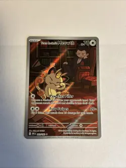Team Rocket's Meowth 203/182 Illustration Rare Pokemon TCG Destined Rivals MINT - Image 5