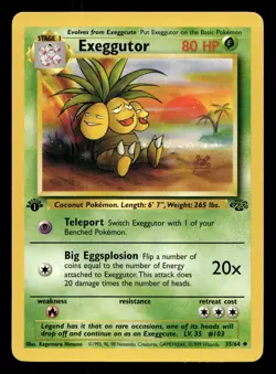 Exeggutor 35/64 Uncommon Jungle 1st Edition WOTC Pokemon LP - Image 1