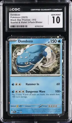 2023 POKEMON BLACK STAR PROMOS #12 DONDOZO CGC 10 GEM MINT - Image 1