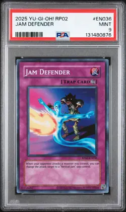 2025 YU-GI-OH! RP02-RETRO PACK 2 #EN036 JAM DEFENDER PSA 9 - Image 1