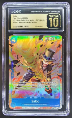 2025 ONE PIECE CCG SABO RARE ALT ART OP10-049 CGC 10 PRISTINE B PT - Image 1