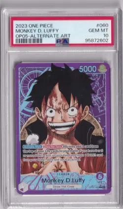 2023 One Piece OP05-060 Monkey.D.Luffy Alternate Art PSA 10 - Image 1