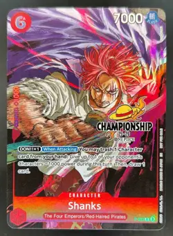 2025-26 One Piece Championship Tournament Promo Shanks Finalist Textured #P-083 - Image 1