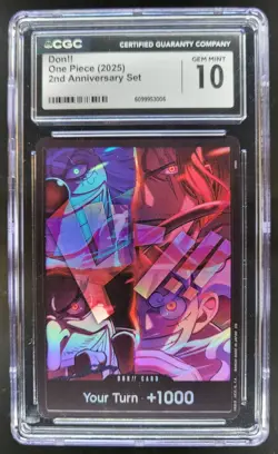 2025 ONE PIECE CCG DON!! 2ND ANNIVERSARY CGC 10 D PT - Image 1