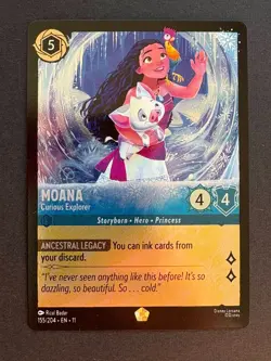 Disney Lorcana Winterspell - Moana, Curious Explorer Legendary FOIL #155/204 - Image 1