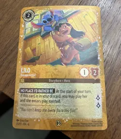 Disney Lorcana TCG Lilo Escape Artist Promo Card 25/P2 Gold Foil Enchanted - Image 1