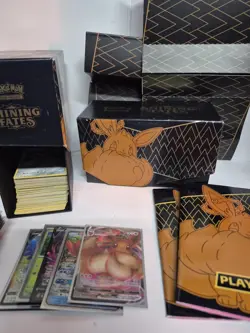 Pokemon Card Lot 194 Cards (2) Shining Fates Box's With Guides Storage Unit Find - Image 3