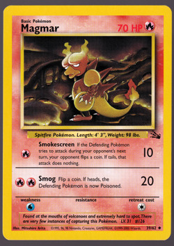 Magmar 39/62 Fossil Pokemon Card 2000 NM - Image 1