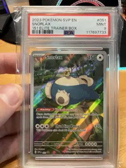Pokemon TCG Snorlax #51 Promo Card Scarlet Violet 151 Elite Trainer Box. PSA 9 - Image 1