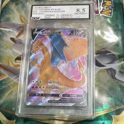 Pokemon Charizard V Full Art Holo Beckett Graded Card English Dragon Type 220 HP - Image 1