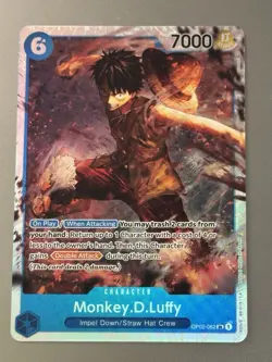 One Piece Card Game Paramount War Monkey.D.Luffy OP02-062 Super Rare Near Mint - Image 1
