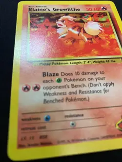 BLAINE'S GROWLITHE - 62/132 - GYM HEROES - POKEMON CARD - LP - Image 2