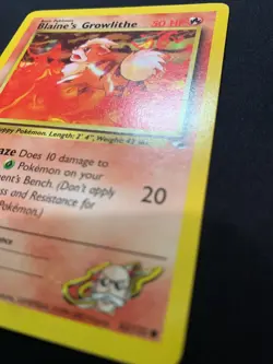 BLAINE'S GROWLITHE - 62/132 - GYM HEROES - POKEMON CARD - LP - Image 3