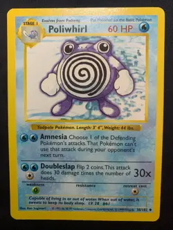 POLIWHIRL (SHADOWLESS) - 038/102 - BASE SET - POKEMON CARD - MP - Image 1