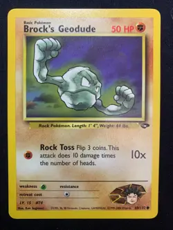 BROCK'S GEODUDE - 68/132 - GYM CHALLENGE - POKEMON CARD - LP - Image 1