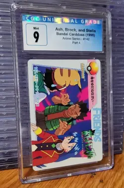 CGC 9 Bandai Cardass Ash Brock Stella #142 Anime 1998 Pokemon Japanese Card Mint - Image 1