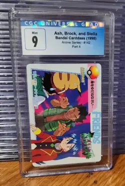 CGC 9 Bandai Cardass Ash Brock Stella #142 Anime 1998 Pokemon Japanese Card Mint - Image 2