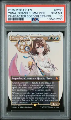 2025 MTG FINAL FANTASY COMMANDER #0208 YUNA, GRAND SUMMONER PSA 10 - Image 1
