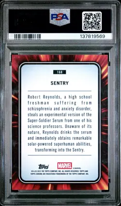 2025 TOPPS CHROME MARVEL ORANGE LAVA #168 SENTRY 5/25 PSA 10 - Image 2