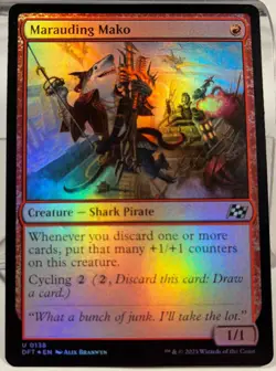 MTG Marauding Mako - Aetherdrift (DFT) Foil Magic Near Mint - Image 4
