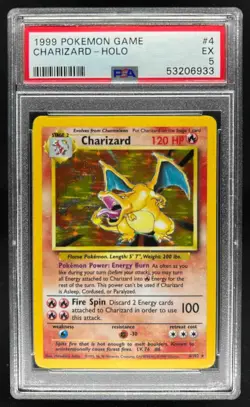 1999 Pokemon Base Set Charizard Rare Holo #4/102 PSA 5 - Image 1