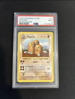 Pokemon 1999 Game TCG Dugtrio Base Set 19/102 Regular Shadowless Rare PSA 9 MINT - Image 1