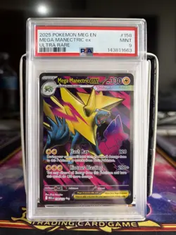 PSA 9 MEGA MANECTRIC EX ULTRA RARE 158/132 MEGA EVOLUTIONS POKEMON CARD - Image 1