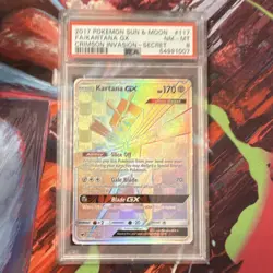 2017 Pokemon Sun & Moon Crimson Invasion Secret #117 Kartana GX PSA 8 Holo - Image 1