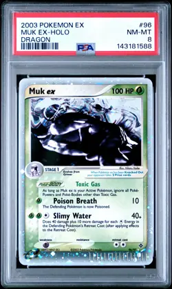 2003 POKEMON EX DRAGON #96 MUK EX-HOLO PSA 8 - Image 1