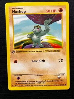 Machop 1st Edition Shadowless 1999 Pokemon Card Base Set 52/102 M2 - Image 1