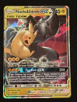 Pokemon TCG Pikachu & Zekrom GX Tag Team 33/181 Holo Full Art - Image 1