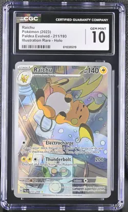 2023 Raichu Pokemon Paldea Evolved Illustration Rare Holo #211/193 CGC 10 - Image 1