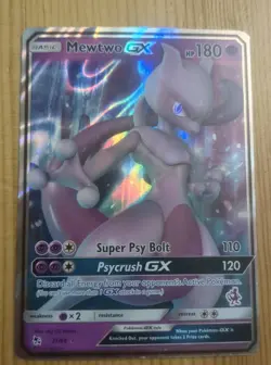 Mewtwo GX 31/68 Hidden Fates Mewtwo Stamp Pokemon MP Crease - Image 1