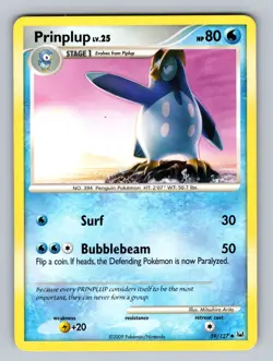 Prinplup 59/127 Uncommon Platinum LP Pokemon TCG - Image 1