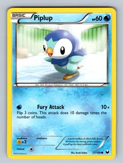Piplup 27/108 Common Dark Explorers NM - LP Pokemon TCG - Image 1