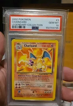 2002 Pokemon Charizard #3 Psa 10 Non Holo Legendary Collection Lava Theme Deck - Image 1