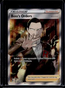 2020 Pokemon SWSH Rebel Clash Boss's Orders: Giovanni #189/192 - Image 1
