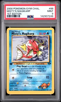 2000 POKEMON GYM CHALLENGE 1ST ED #88 MISTY'S MAGIKARP PSA 9 - Image 1