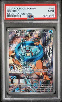 2024 POKEMON SCR EN-STELLAR CROWN ILLUSTRATION RARE #148 SQUIRTLE PSA 9 - Image 1