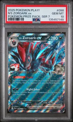 2025 POKEMON PLAY! POKEMON PRIZE PACK: SERIES 7 #098 N'S ZOROARK EX PSA 10 - Image 1
