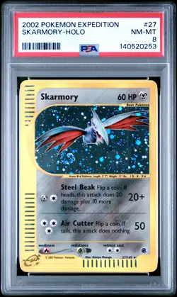 2002 POKEMON EXPEDITION #27 SKARMORY-HOLO PSA 8 - Image 1