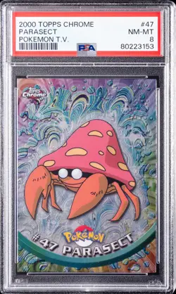 2000 TOPPS CHROME POKEMON T.V. #47 PARASECT PSA 8 - Image 1