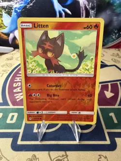 Litten 27/214 Reverse Holo Pokemon 2019 SM Unbroken Bonds - Image 1