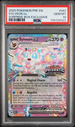 2025 POKEMON PRE SURPRISE BOX EXCLUSIVE #041 SYLVEON EX PSA 10 - Image 1