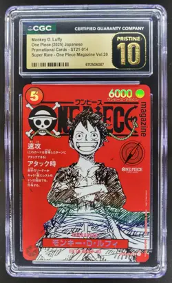 2025 ONE PIECE CCG JAPANESE MONKEY D. LUFFY SUPER RARE CGC 10 C PT - Image 1
