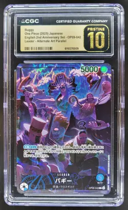 2025 ONE PIECE CCG JAPANESE BUGGY LEADER ALT ART OP09-042 CGC 10 PRISTINE B PT - Image 1