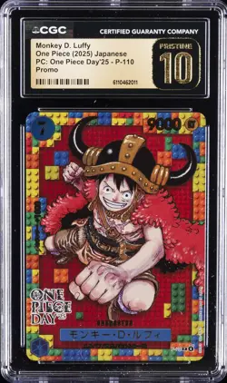 2025 ONE PIECE JPN PC: ONE PIECE DAY'25, PROMO MONKEY D. LUFFY CGC 10 PRISTINE - Image 1