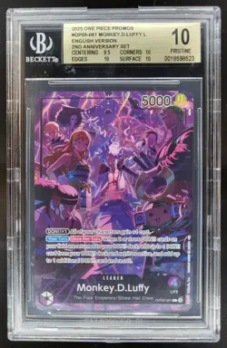 2025 ONE PIECE PROMO MONKEY.D.LUFFY 2ND ANNIVERSARY SET OP09-061 BGS 10 A PT - Image 1