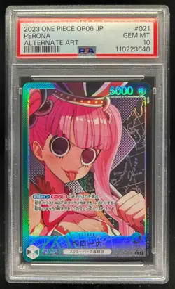 2023 One Piece Japanese Perona Alternate Art Leader #OP06-021 PSA 10 - Image 1